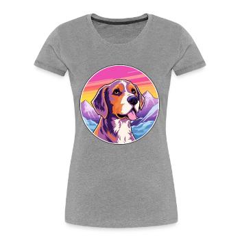 Andalusian Hound Dog Breed Cartoon Kawaii Watercol - Women's Premium Organic T-Shirt - navy - Front - Mia (176cm)