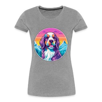 Billy Dog Breed Cartoon Kawaii aquarelle - T-shirt bio Premium Femme - bleu marine - Devant - Mia (176cm)