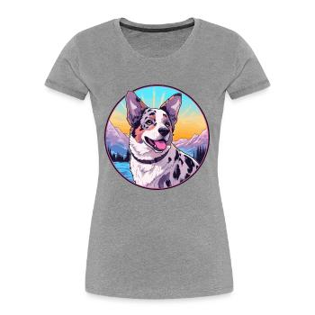 Australischer Stumpy Tail Cattle Dog Rasse Cartoon Ka - Frauen Premium Bio T-Shirt - Navy - Vorne - Mia (176cm)