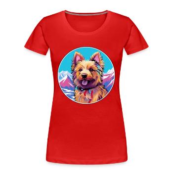 Terrier australien chien race dessin animé kawaii waterc - T-shirt bio Premium Femme - bleu marine - Devant - Mia (176cm)