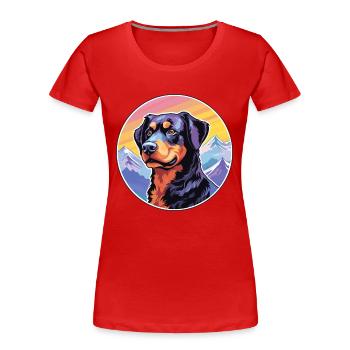 Beauceron Hunderasse Cartoon Kawaii Aquarell - Frauen Premium Bio T-Shirt - Navy - Vorne - Mia (176cm)