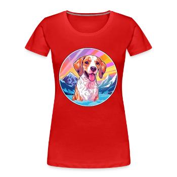 Braque Du Bourbonnais Hunderasse Cartoon Kawaii Wat - Frauen Premium Bio T-Shirt - Navy - Vorne - Mia (176cm)
