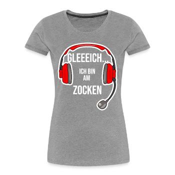 gleich ich bin am zocken headset - Frauen Premium Bio T-Shirt -  - Vorne - Mia (176cm)