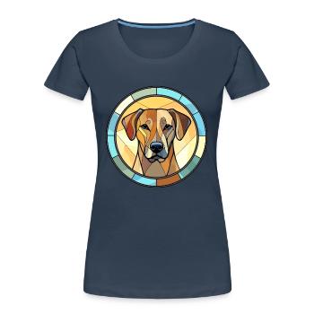 Black Mouth Cur Dog Breed Stained Glass Colorful W - Women's Premium Organic T-Shirt - navy - Front - Mia (176cm)