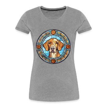 Smalandsstovare Dog Breed Stained Glass Colorful W - Women's Premium Organic T-Shirt -  - Front - Mia (176cm)