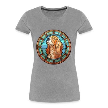 Strellufstover Dog Breed Stained Glass Colorful Wa - Women's Premium Organic T-Shirt - navy - Front - Mia (176cm)