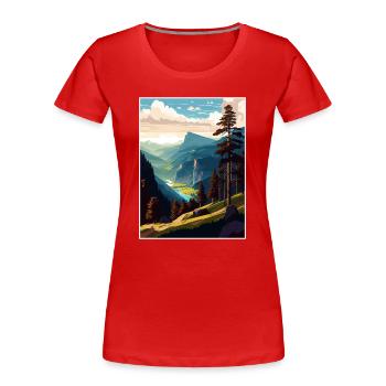 Pieniny Pologne Vintage voyage affiche WPA Souvenir - T-shirt bio Premium Femme - bleu marine - Devant - Mia (176cm)