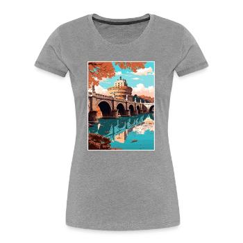 Pont Saint-Ange Italie Vintage voyage affiche WPA - T-shirt bio Premium Femme -  - Devant - Mia (176cm)