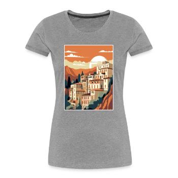 Cuenca Spain Vintage Travel Poster WPA Souvenir - Women's Premium Organic T-Shirt - navy - Front - Mia (176cm)