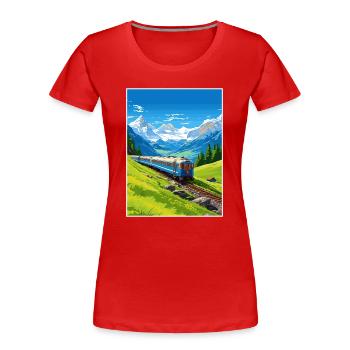 Orient Express Europa Deko Vintage Reiseposter - Frauen Premium Bio T-Shirt - Navy - Vorne - Mia (176cm)