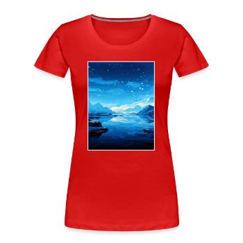 Islande Vintage voyage affiche WPA Souvenir - T-shirt bio Premium Femme - bleu marine - Devant - Mia (176cm)