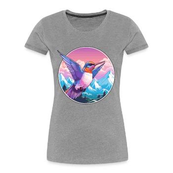Colibri Aquarelle Dessin Animé Kawaii Animal De Compagnie C - T-shirt bio Premium Femme - bleu marine - Devant - Mia (176cm)