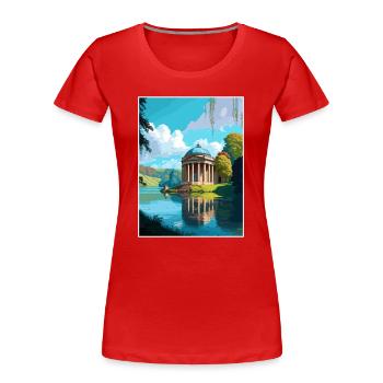 Stourhead Decoration Vintage Travel Poster WPA Art - Women's Premium Organic T-Shirt - navy - Front - Mia (176cm)