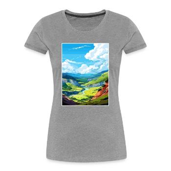 Waimangu Volcanic Valley Nouvelle-Zélande affiche de voyage - T-shirt bio Premium Femme - bleu marine - Devant - Mia (176cm)