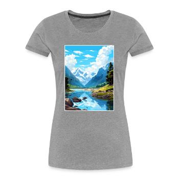 Fiordland Nationalpark Neuseeland Reiseposter - Frauen Premium Bio T-Shirt - Navy - Vorne - Mia (176cm)