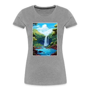 Rio Celeste Wasserfall Vintage Reiseposter WPA - Frauen Premium Bio T-Shirt - Navy - Vorne - Mia (176cm)