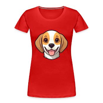 Beagle Dog Breed Watercolor Cartoon Kawaii Clipart - Women's Premium Organic T-Shirt - navy - Front - Mia (176cm)