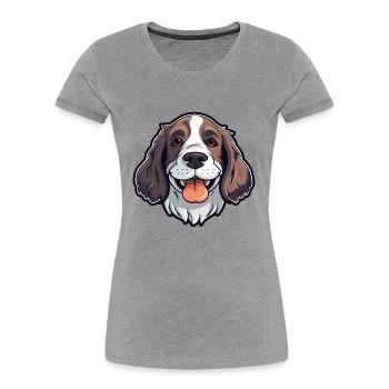 English Springer Spaniel Hunderasse Aquarellwagen - Frauen Premium Bio T-Shirt - Navy - Vorne - Mia (176cm)