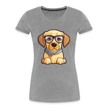 Labrador Retriever Hunderasse Aquarell Karikatur Ka - Frauen Premium Bio T-Shirt - Navy - Vorne - Mia (176cm)