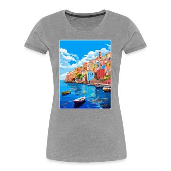 Ponza Italy Vintage Travel Poster WPA Art Souvenir - Women's Premium Organic T-Shirt - navy - Front - Mia (176cm)