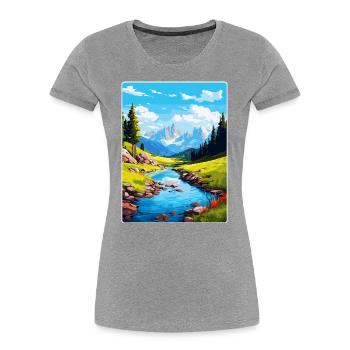 Aiguestortes I Estany de Sant Maurici Park Spanien - Frauen Premium Bio T-Shirt - Navy - Vorne - Mia (176cm)