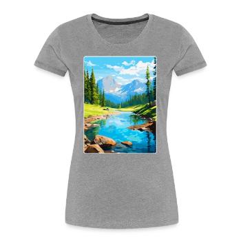 Aiguestortes I Estany de Sant Maurici Park Spanien - Frauen Premium Bio T-Shirt - Navy - Vorne - Mia (176cm)