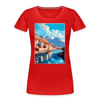 Kalymnos Griechenland Vintage Reise Poster Souvenir WPA - Frauen Premium Bio T-Shirt - Navy - Vorne - Mia (176cm)