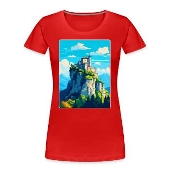 San Marino Vintage Voyage Poster Souvenir - T-shirt bio Premium Femme -  - Devant - Mia (176cm)