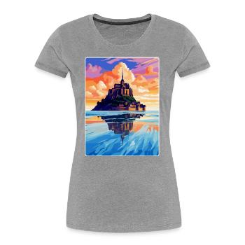 Mont Saint Michel France Vintage Travel Poster WPA - Women's Premium Organic T-Shirt - navy - Front - Mia (176cm)
