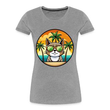 Exotische Kurzhaarkatze Rasse Cartoon Sonnenbrille Strand - Frauen Premium Bio T-Shirt -  - Vorne - Mia (176cm)