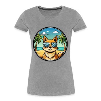 Tonkinois Race Chat Dessin Animé Lunettes De Soleil Plage - T-shirt bio Premium Femme - bleu marine - Devant - Mia (176cm)