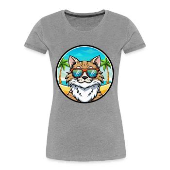 Maine Coon Cat Breed Cartoon Lunettes de soleil Beach - T-shirt bio Premium Femme - bleu marine - Devant - Mia (176cm)