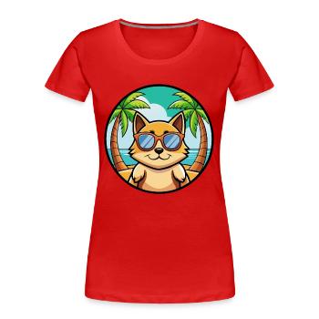 Tonkinois Race Chat Dessin Animé Lunettes De Soleil Plage - T-shirt bio Premium Femme - bleu marine - Devant - Mia (176cm)