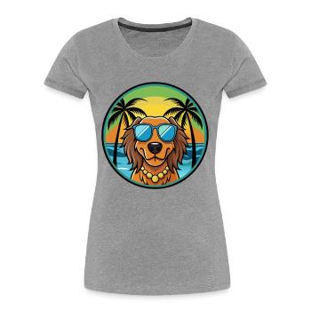 Gordon Setter Dog Breed Cartoon Sunglasses Beach - Women's Premium Organic T-Shirt - navy - Front - Mia (176cm)