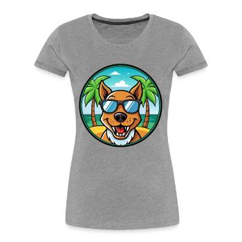 Drever Hunderasse Cartoon Sonnenbrille Strand - Frauen Premium Bio T-Shirt -  - Vorne - Mia (176cm)