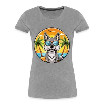 Tschechoslowakischer Wolfshund Rasse Cartoon Sonnenbrille Strand - Frauen Premium Bio T-Shirt - Navy - Vorne - Mia (176cm)