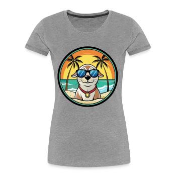 Seskar phoque chien race dessin animé lunettes de soleil plage - T-shirt bio Premium Femme - bleu marine - Devant - Mia (176cm)