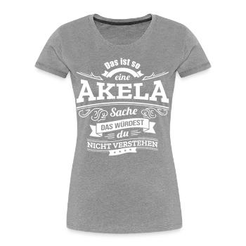 AKELA, DER KATALYSATOR FÜR DEINEN ERFOLG - Frauen Premium Bio T-Shirt - Navy - Vorne - Mia (176cm)