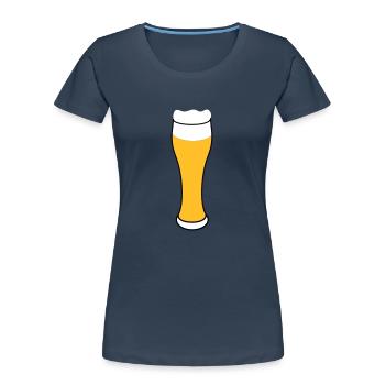 La bière de blé bière en verre de bière - T-shirt bio Premium Femme - bleu marine - Devant - Mia (176cm)