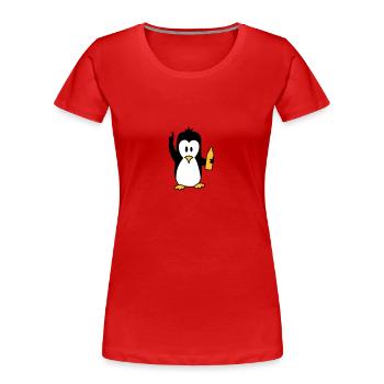 Ivre beuverie bière pingouin - T-shirt bio Premium Femme - bleu marine - Devant - Mia (176cm)