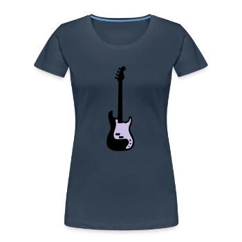 bass - Frauen Premium Bio T-Shirt - Navy - Vorne - Mia (176cm)