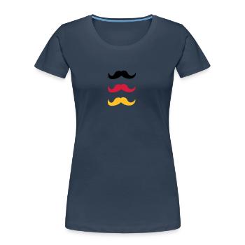 Moustaches pour l'Allemagne - T-shirt bio Premium Femme - bleu marine - Devant - Mia (176cm)
