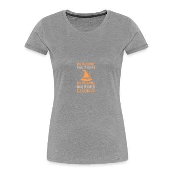 Sorcière Sorcière Balai Sorcière Costume Halloween - T-shirt bio Premium Femme - bleu marine - Devant - Mia (176cm)