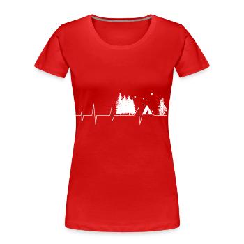 Herzschlag - Camping - (2) - Frauen Premium Bio T-Shirt -  - Vorne - Mia (176cm)