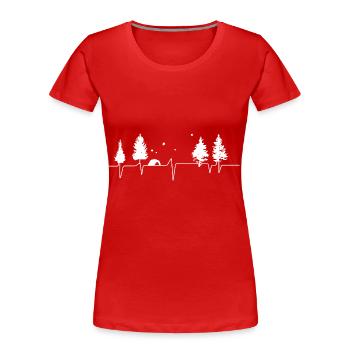 Heartbeat - Camping - (3) - T-shirt bio Premium Femme - bleu marine - Devant - Mia (176cm)