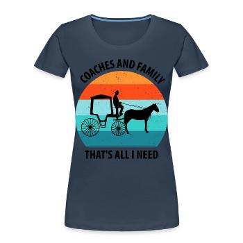 Kutscher Kutsche Pferdekutscher Kutschieren - Frauen Premium Bio T-Shirt - Navy - Vorne - Mia (176cm)