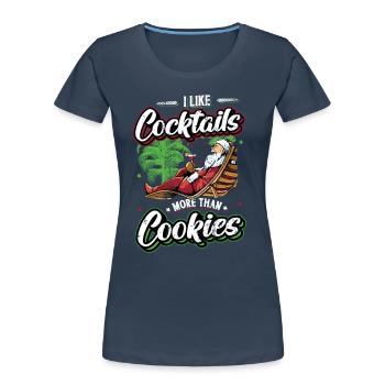 Christmas In Juli, Party, Surfen, Santa Hawaiian - Frauen Premium Bio T-Shirt - Navy - Vorne - Mia (176cm)