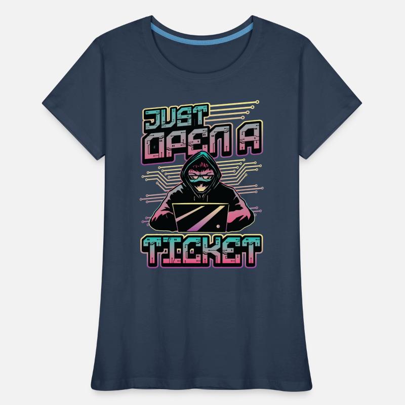 Einfach Ein Ticket Öffnen Help Desk Tech Support Frauen Premium Bio T-Shirt