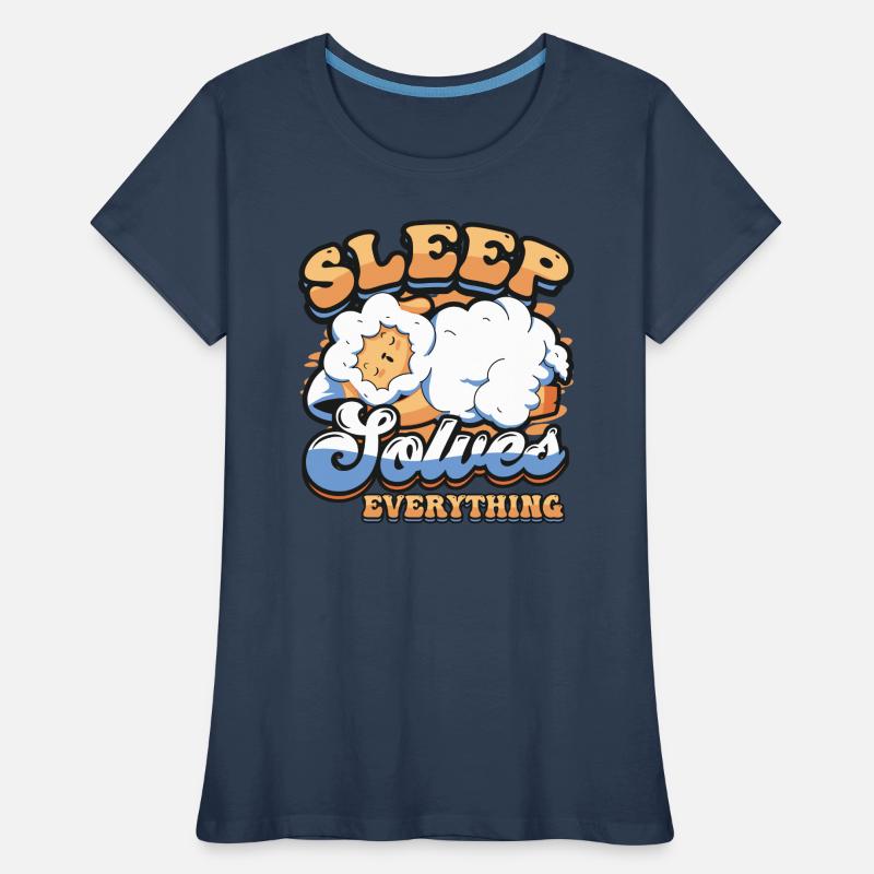 Sleep solves everything, sheep,sleeping, late risers. Women's Premium Organic T-Shirt