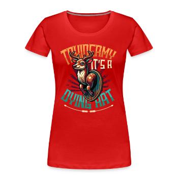 Taxidermy It's A Dying Art Deer Motif - Women's Premium Organic T-Shirt - navy - Front - Mia (176cm)